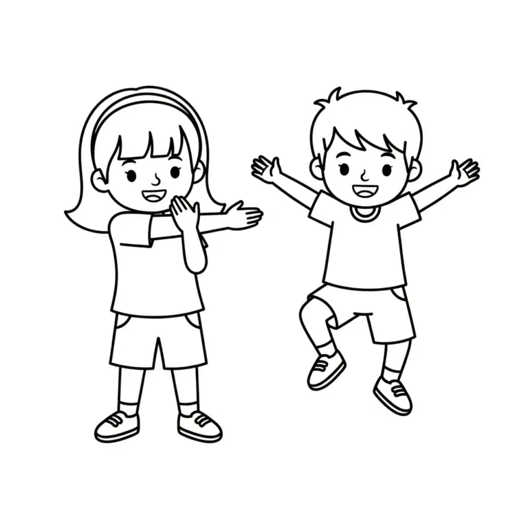 Tranh tô màu Tập thể dục