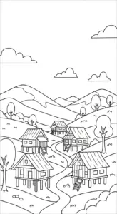 tải tranh tô màu tranh tô màu thung lũng cho bé miễn phí