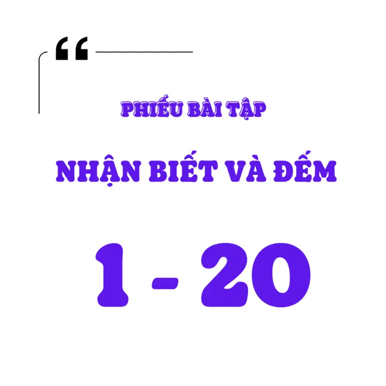 Tranh tô màu Nhận Biết Và Đếm Số 1 – 20