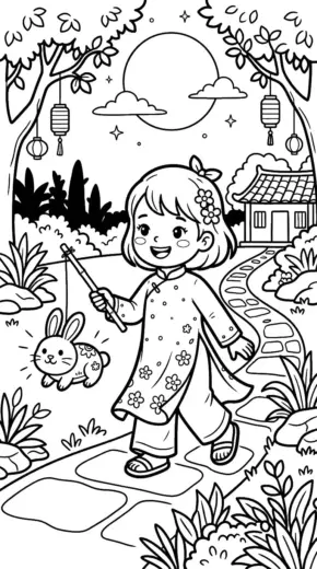 tải hình tô màu Trang Tô Màu Lồng Đèn cho bé 8 tuổi