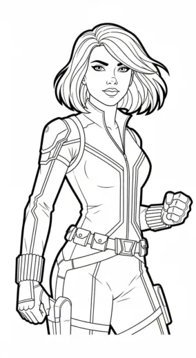 hình tô màu Black Widow cho bé 4 tuổi