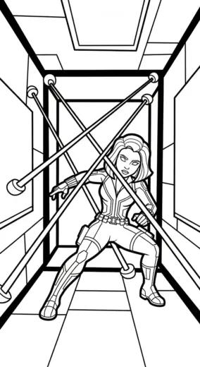 hình tô màu Black Widow cho bé 7 tuổi chất lượng cao