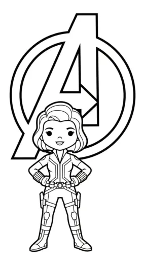 tải hình tô màu Black Widow cho bé 7 tuổi