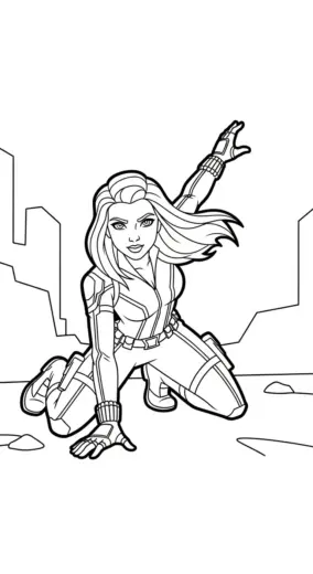 tải tranh tô màu Black Widow cho bé chất lượng cao
