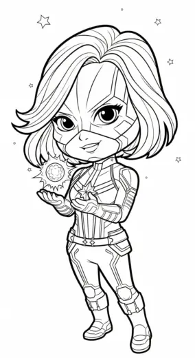 hình tô màu Tranh Tô Màu Captain Marvel 15 cho trẻ em