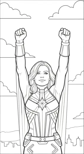tải hình tô màu Tranh Tô Màu Captain Marvel 19 chất lượng cao