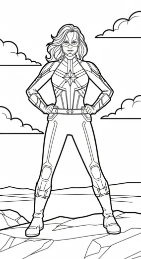 in tranh tô màu Tranh Tô Màu Captain Marvel 20 cho bé