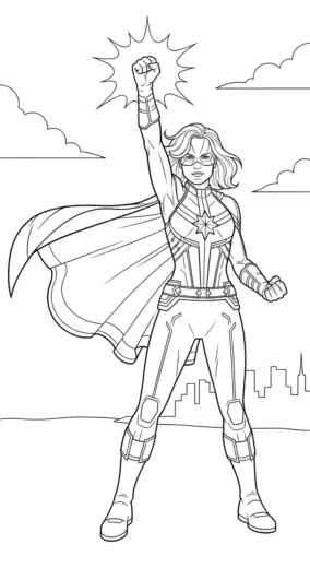 in tranh tô màu Tranh Tô Màu Captain Marvel 21 cho bé