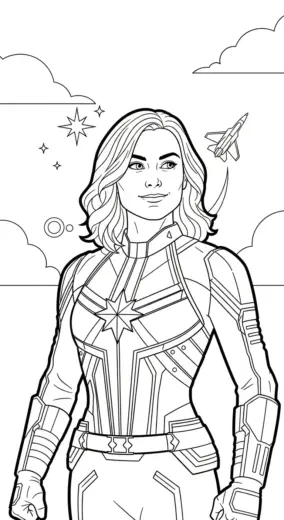 tranh tô màu Tranh Tô Màu Captain Marvel 22 cho trẻ em