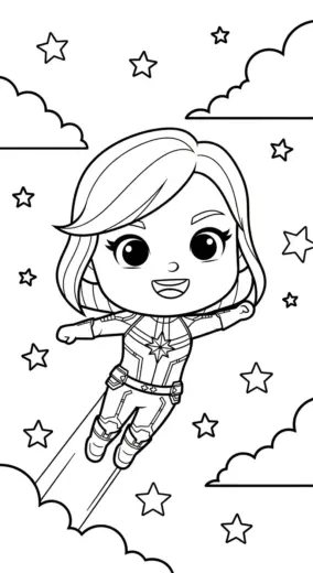 tranh tô màu Tranh Tô Màu Captain Marvel 23 cho trẻ em
