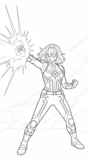 hình tô màu Tranh Tô Màu Captain Marvel 28 cho bé 7 tuổi