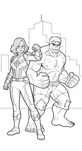 mẫu hình tô màu Tranh Tô Màu Captain Marvel 35 cho bé
