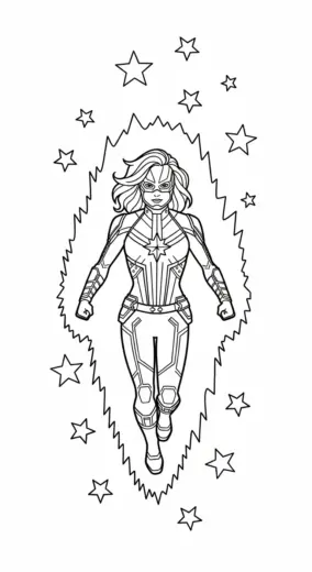 tải file tranh tô màu Tranh Tô Màu Captain Marvel 36
