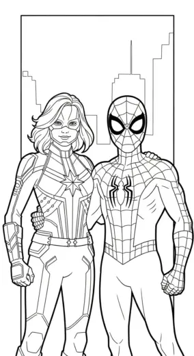 tranh tô màu Tranh Tô Màu Captain Marvel 5 chất lượng cao