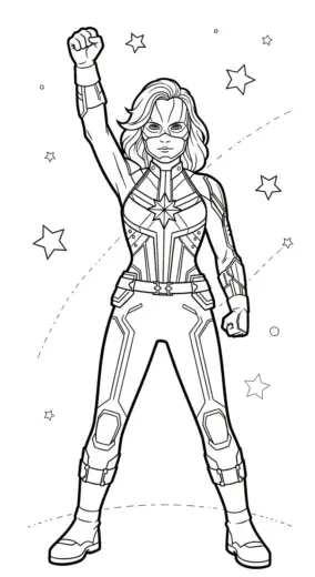 download hình tô màu Tranh Tô Màu Captain Marvel 6 cho bé