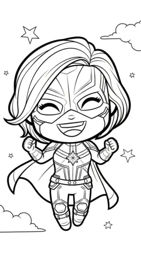 tải hình tô màu Tranh Tô Màu Captain Marvel 7 cho bé 3 tuổi