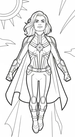 tải tranh tô màu Tranh Tô Màu Captain Marvel 9 chất lượng cao