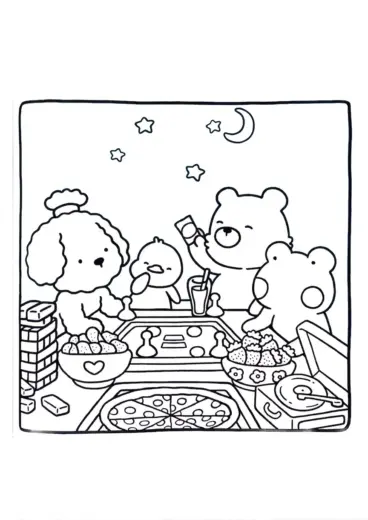 in hình tô màu CozyFriend khổ A4