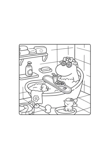 hình tô màu CozyFriend cho bé đơn giản