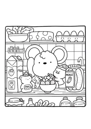 tranh tô màu CozyFriend cho bé đơn giản