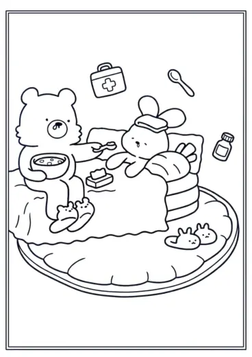 file pdf hình tô màu CozyFriend cho bé
