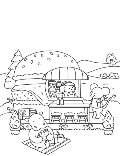 download hình tô màu Cửa Hàng Dozy Cute chất lượng cao