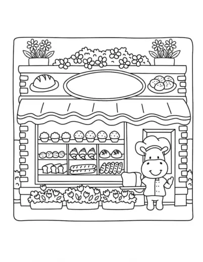 tải tranh tô màu Cửa Hàng Dozy Cute