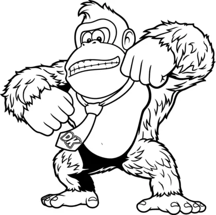 tải tranh tô màu Tranh Tô Màu Donkey Kong 1 chất lượng cao