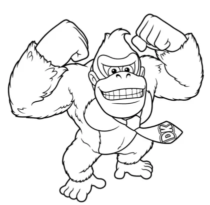 tải hình tô màu Tranh Tô Màu Donkey Kong 12 cho bé 4 tuổi