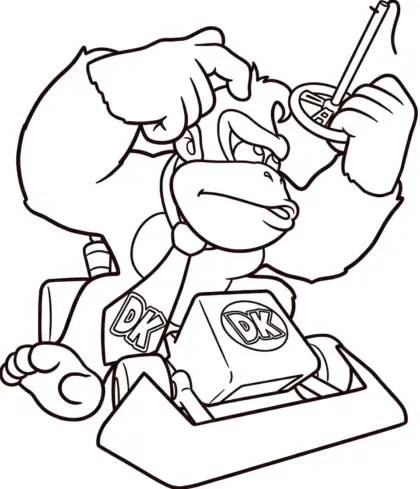 tranh tô màu Tranh Tô Màu Donkey Kong 13 cho bé tải về