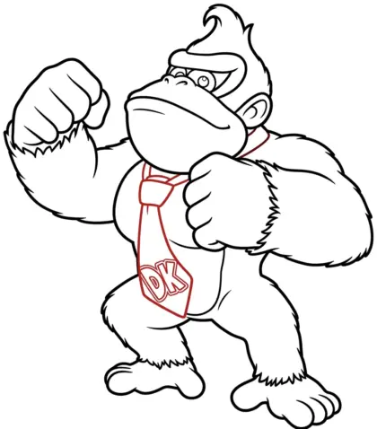 file hình tô màu Tranh Tô Màu Donkey Kong 15 cho bé in