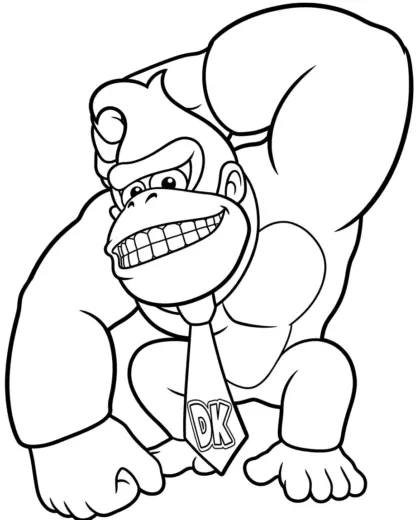 tải hình tô màu Tranh Tô Màu Donkey Kong 16 cho bé 7 tuổi
