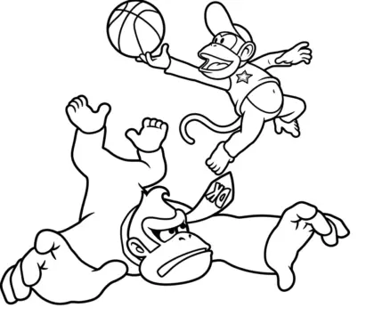 tranh tô màu Tranh Tô Màu Donkey Kong 18 cho bé 5 tuổi