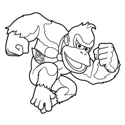 in tranh tô màu Tranh Tô Màu Donkey Kong 2