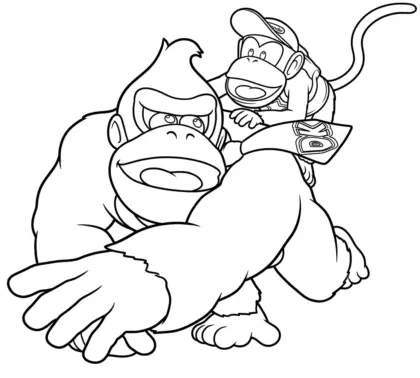 hình tô màu Tranh Tô Màu Donkey Kong 20 cho bé 4 tuổi chất lượng cao