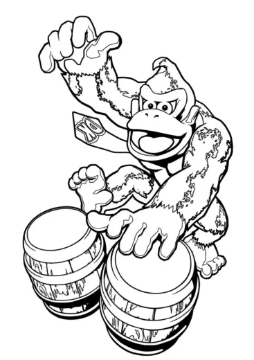 tải hình tô màu Tranh Tô Màu Donkey Kong 22 chất lượng cao