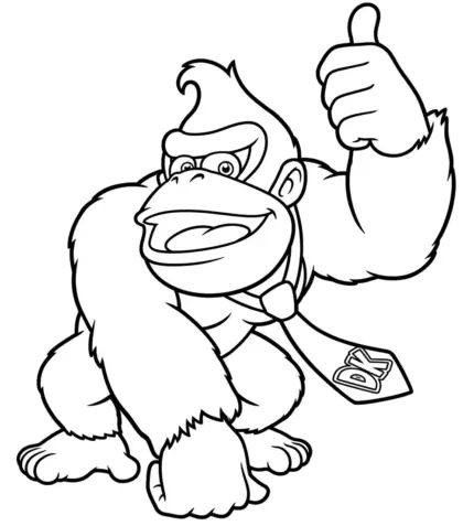 tranh tô màu Tranh Tô Màu Donkey Kong 25 cho bé