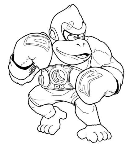 tranh tô màu Tranh Tô Màu Donkey Kong 26 cho bé tải về