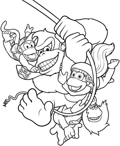 in hình tô màu Tranh Tô Màu Donkey Kong 29 chất lượng cao
