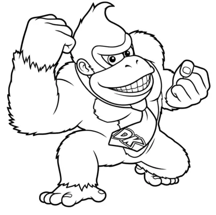 tải tranh tô màu Tranh Tô Màu Donkey Kong 3 cho bé 5 tuổi