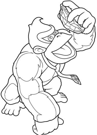 tranh tô màu Tranh Tô Màu Donkey Kong 30 cho bé