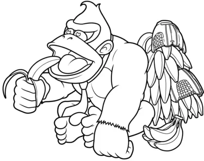 tải tranh tô màu Tranh Tô Màu Donkey Kong 31 cho bé