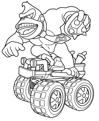 mẫu tranh tô màu Tranh Tô Màu Donkey Kong 33 cho bé