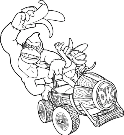 download hình tô màu Tranh Tô Màu Donkey Kong 4 chất lượng cao