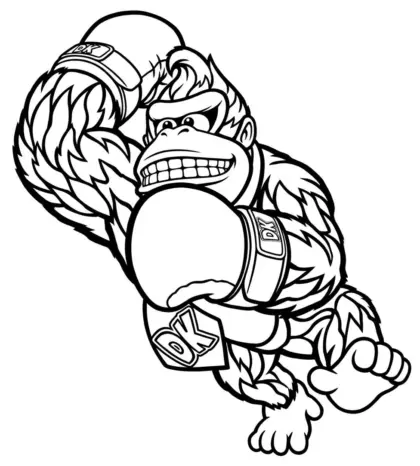hình tô màu Tranh Tô Màu Donkey Kong 5 in ngay