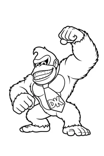 in hình Tranh Tô Màu Donkey Kong 7 cho bé tập tô