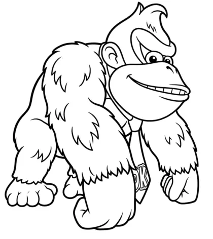 tranh tô màu Tranh Tô Màu Donkey Kong 8 in ngay