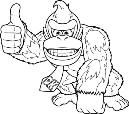 tải tranh tô màu Tranh Tô Màu Donkey Kong 9 cho bé chất lượng cao