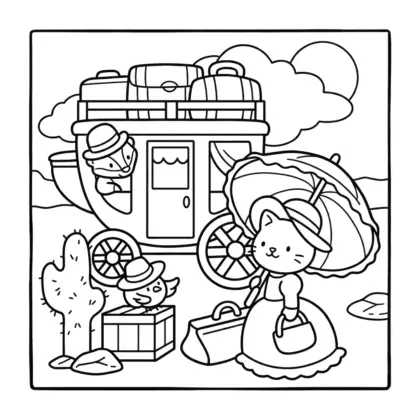 file pdf tranh tô màu Dozy Cỗ Máy Thời Gian cho bé