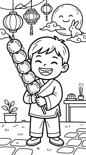 tranh tô màu Tranh Tô Màu Kẹo Hồ Lô 1 cho bé 4 tuổi chất lượng cao